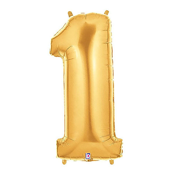 40 inch NUMBER 1 - GOLD MEGALOON - LA Balloons