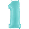 40 inch NUMBER 1 - LIGHT BLUE - LA Balloons