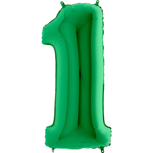 40 inch NUMBER 1 - METALLIC GREEN - LA Balloons