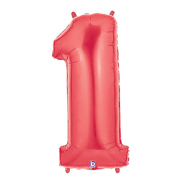 40 inch NUMBER 1 - RED MEGALOON - LA Balloons