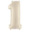 40 inch NUMBER 1 - WHITE SAND MEGALOON - LA Balloons