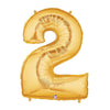 40 inch NUMBER 2 - GOLD MEGALOON - LA Balloons