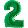 40 inch NUMBER 2 - METALLIC GREEN - LA Balloons
