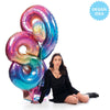 40 inch NUMBER 2 - OPAL RAINBOW MEGALOON - LA Balloons