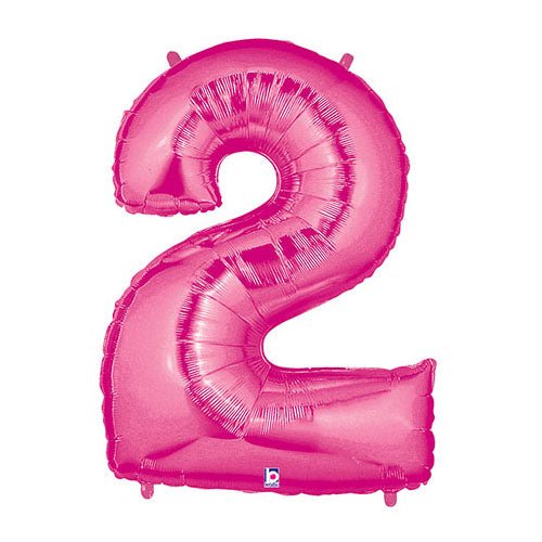 40 inch NUMBER 2 - PINK MEGALOON - LA Balloons