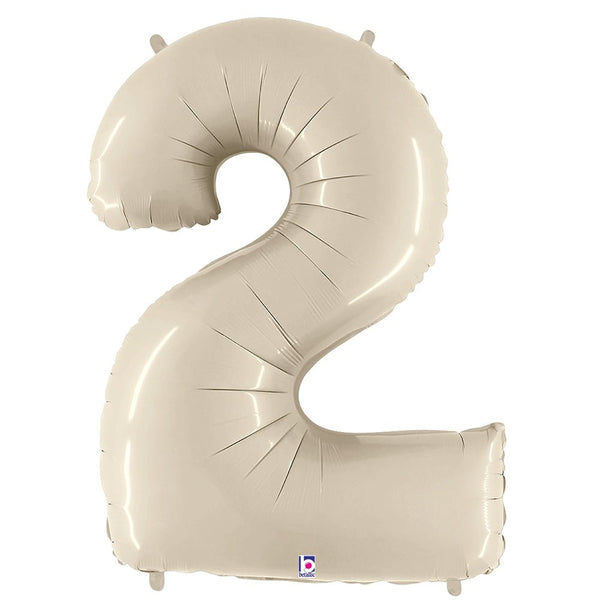 40 inch NUMBER 2 - WHITE SAND MEGALOON - LA Balloons