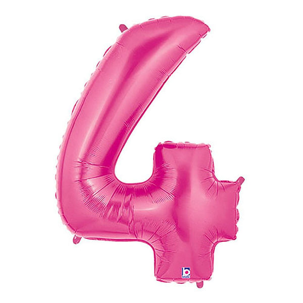 40 inch NUMBER 4 - PINK MEGALOON - LA Balloons