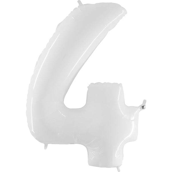 40 inch NUMBER 4 - WHITE - LA Balloons