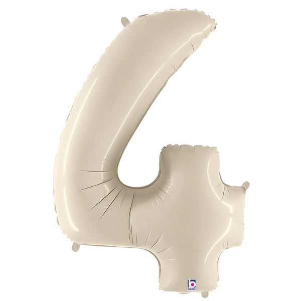40 inch NUMBER 4 - WHITE SAND MEGALOON - LA Balloons