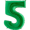 40 inch NUMBER 5 - METALLIC GREEN - LA Balloons