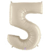 40 inch NUMBER 5 - WHITE SAND MEGALOON - LA Balloons