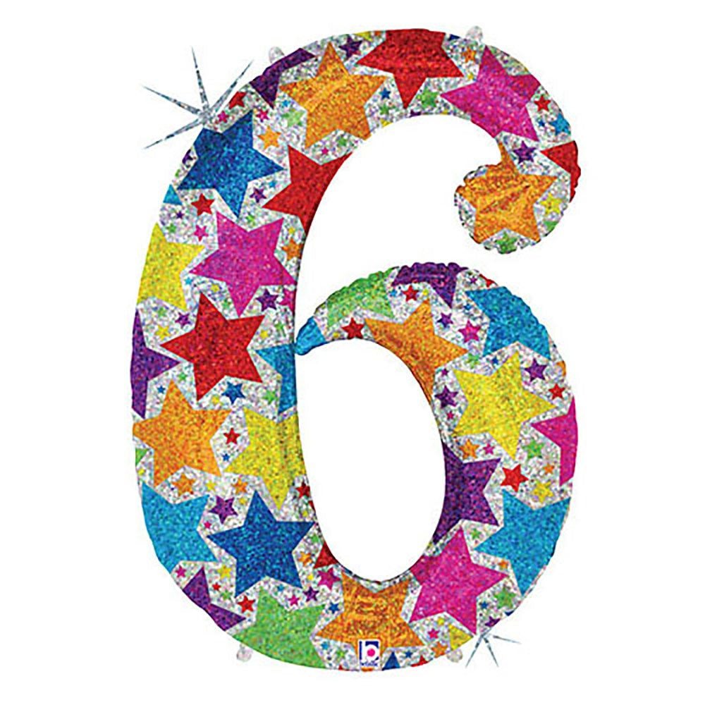 40 inch NUMBER 6 - HOLOGRAPHIC DESIGNER MEGALOON