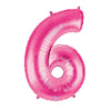 40 inch NUMBER 6 - PINK MEGALOON - LA Balloons