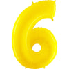 40 inch NUMBER 6 - YELLOW - LA Balloons