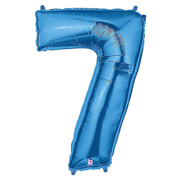 40 inch NUMBER 7 - BLUE MEGALOON - LA Balloons