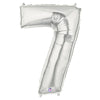 40 inch NUMBER 7 - SILVER MEGALOON - LA Balloons