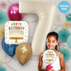 40 inch NUMBER 7 - WHITE SAND MEGALOON - LA Balloons