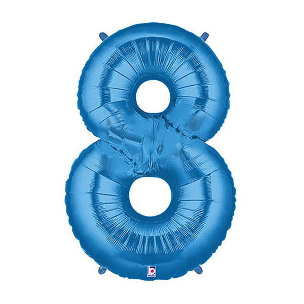 40 inch NUMBER 8 - BLUE MEGALOON - LA Balloons