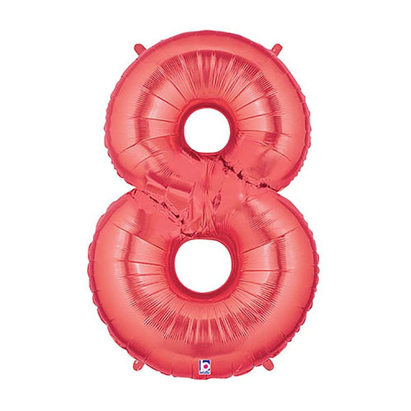 40 inch NUMBER 8 - RED MEGALOON - LA Balloons