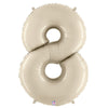 40 inch NUMBER 8 - WHITE SAND MEGALOON - LA Balloons