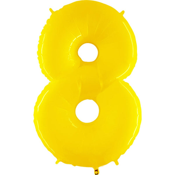 40 inch NUMBER 8 - YELLOW - LA Balloons