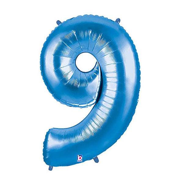 40 inch NUMBER 9 - BLUE MEGALOON - LA Balloons