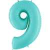 40 inch NUMBER 9 - LIGHT BLUE - LA Balloons