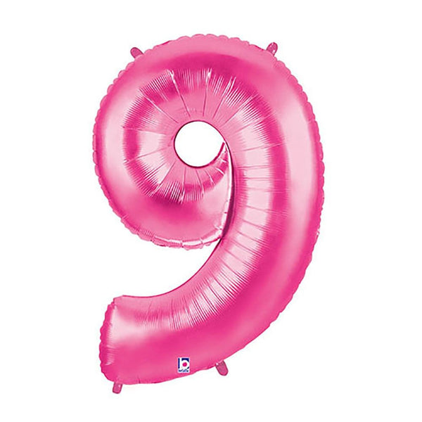 40 inch NUMBER 9 - PINK MEGALOON - LA Balloons
