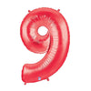 40 inch NUMBER 9 - RED MEGALOON - LA Balloons