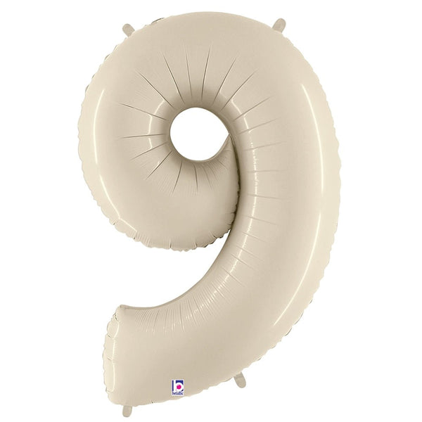 40 inch NUMBER 9 - WHITE SAND MEGALOON - LA Balloons