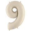 40 inch NUMBER 9 - WHITE SAND MEGALOON - LA Balloons