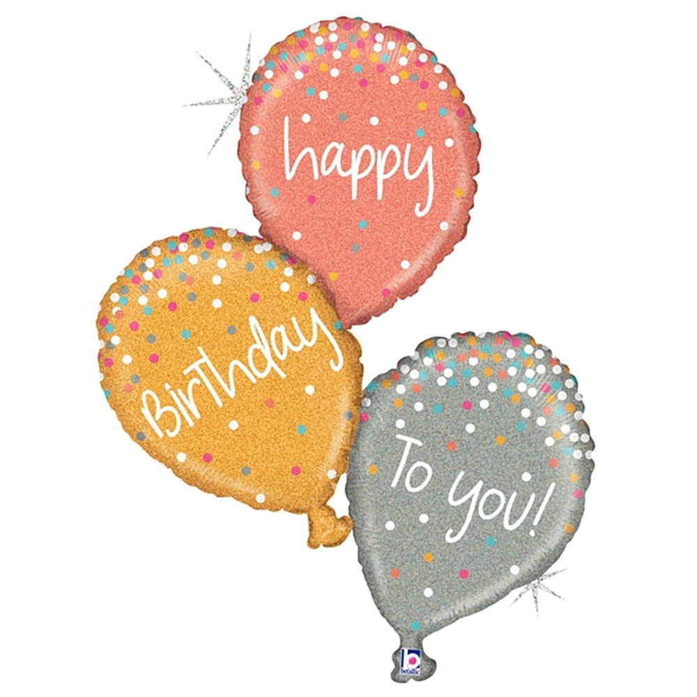 40 inch ROSE GOLD BIRTHDAY BALLOONS