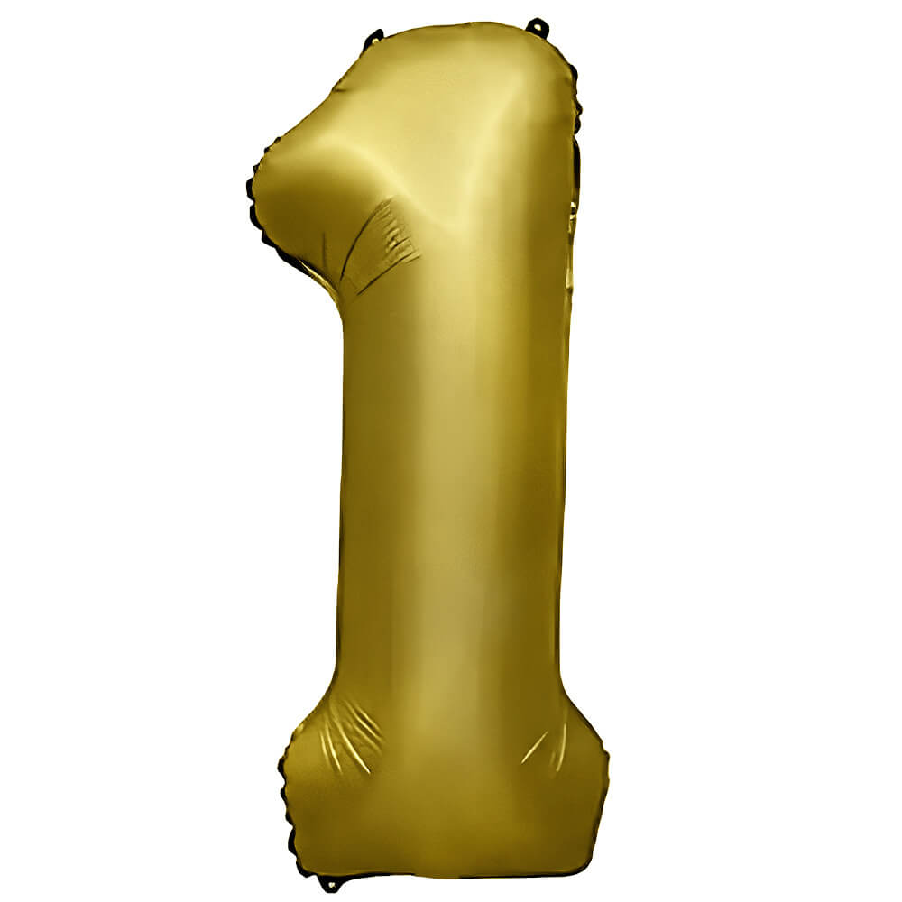 Party Brands 32 inch NUMBER 1 - METAL BALLOONS - VINTAGE GOLD Foil Balloon 400053-PB-U