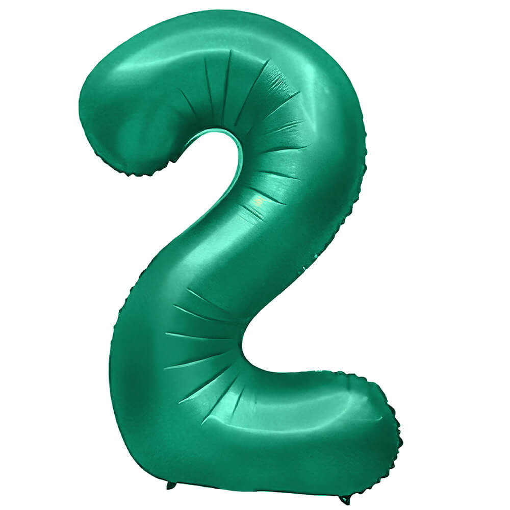 Party Brands 32 inch NUMBER 2 - METAL BALLOONS - GREEN Foil Balloon 400056-PB-U