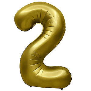 Party Brands 32 inch NUMBER 2 - METAL BALLOONS - VINTAGE GOLD Foil Balloon 400058-PB-U