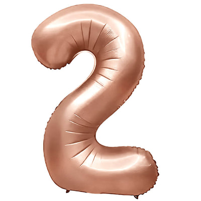 Party Brands 32 inch NUMBER 2 - METAL BALLOONS - ROSE GOLD Foil Balloon 400059-PB-U