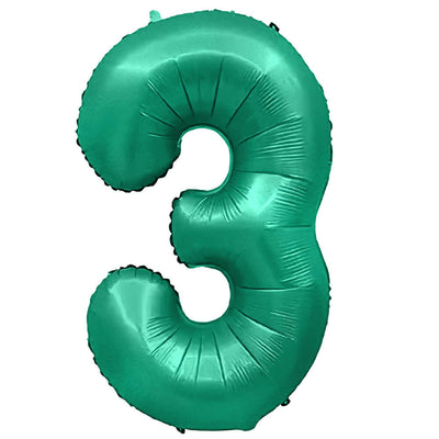 Party Brands 32 inch NUMBER 3 - METAL BALLOONS - GREEN Foil Balloon 400061-PB-U