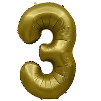 Party Brands 32 inch NUMBER 3 - METAL BALLOONS - VINTAGE GOLD Foil Balloon 400063-PB-U