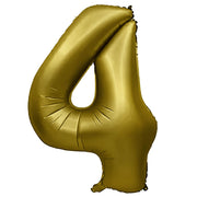 Party Brands 32 inch NUMBER 4 - METAL BALLOONS - VINTAGE GOLD Foil Balloon 400068-PB-U