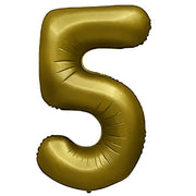 Party Brands 32 inch NUMBER 5 - METAL BALLOONS - VINTAGE GOLD Foil Balloon 400073-PB-U