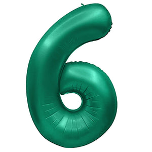 Party Brands 32 inch NUMBER 6 - METAL BALLOONS - GREEN Foil Balloon 400076-PB-U
