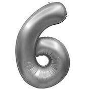 Party Brands 32 inch NUMBER 6 - METAL BALLOONS - SILVER Foil Balloon 400077-PB-U