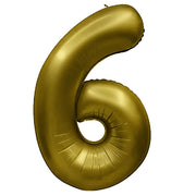 Party Brands 32 inch NUMBER 6 - METAL BALLOONS - VINTAGE GOLD Foil Balloon 400078-PB-U