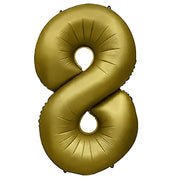 Party Brands 32 inch NUMBER 8 - METAL BALLOONS - VINTAGE GOLD Foil Balloon 400088-PB-U