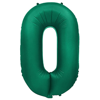 Party Brands 32 inch NUMBER 0 - METAL BALLOONS - GREEN Foil Balloon 400096-PB-U
