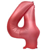 Party Brands 32 inch NUMBER 4 - METAL BALLOONS - CRIMSON RED Foil Balloon 400151-PB-U