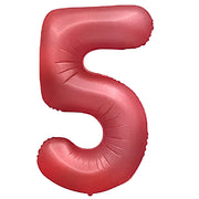 Party Brands 32 inch NUMBER 5 - METAL BALLOONS - CRIMSON RED Foil Balloon 400152-PB-U
