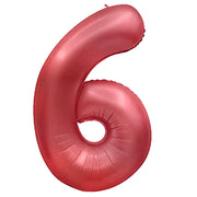 Party Brands 32 inch NUMBER 6 - METAL BALLOONS - CRIMSON RED Foil Balloon 400153-PB-U