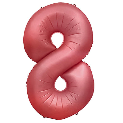 Party Brands 32 inch NUMBER 8 - METAL BALLOONS - CRIMSON RED Foil Balloon 400155-PB-U