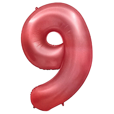 Party Brands 32 inch NUMBER 9 - METAL BALLOONS - CRIMSON RED Foil Balloon 400156-PB-U